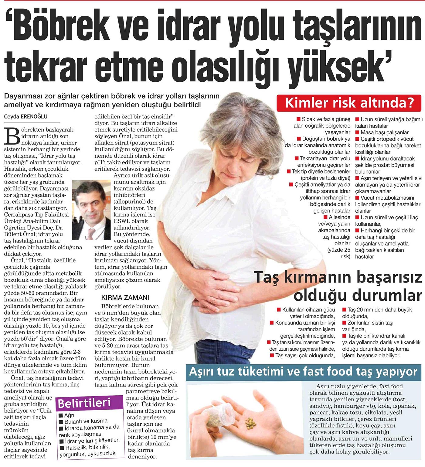 Böbrek ve İdrar Yolu Taşlarının Tekrar Etme Olasılığı Yüksek
