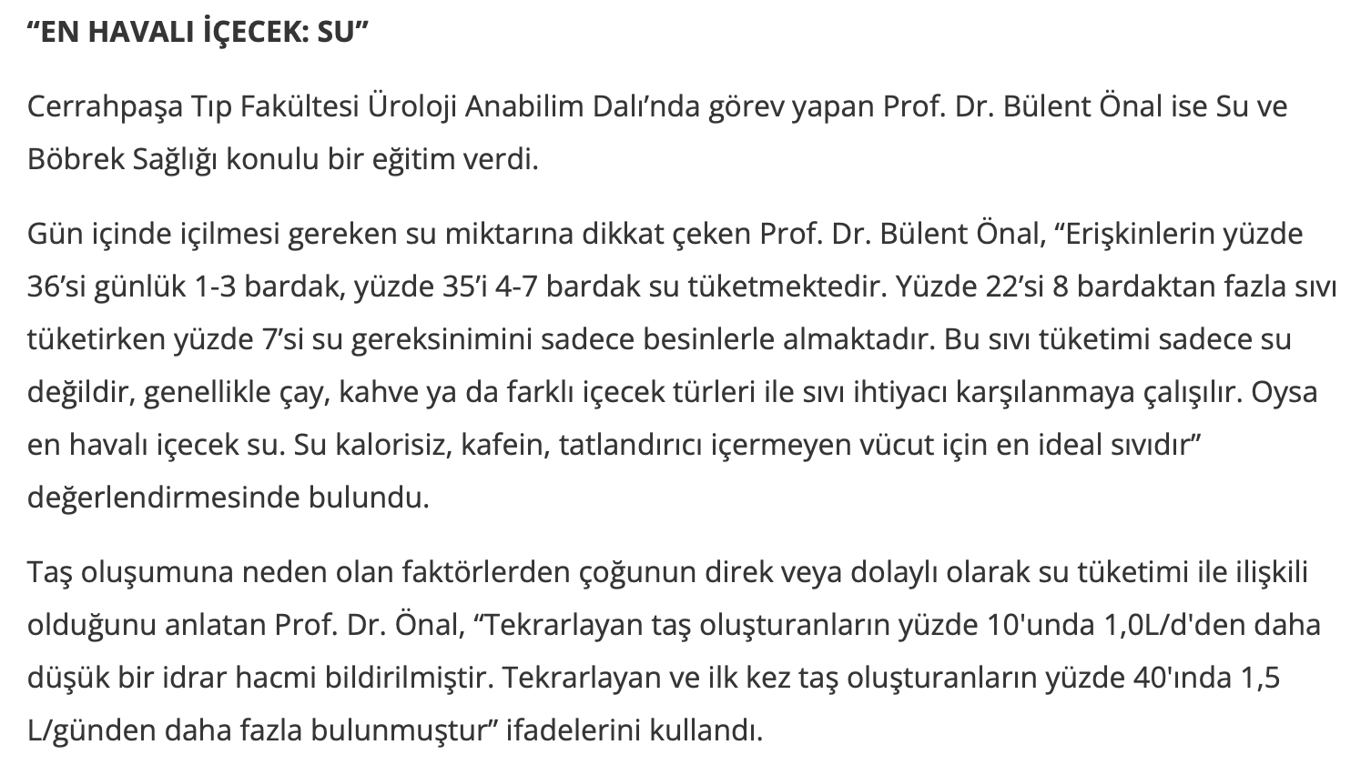 Uzmanlar Dünya Su Günü’nde konuştu: Yeterli su içmemek anksiyeteye bile yol açabilir